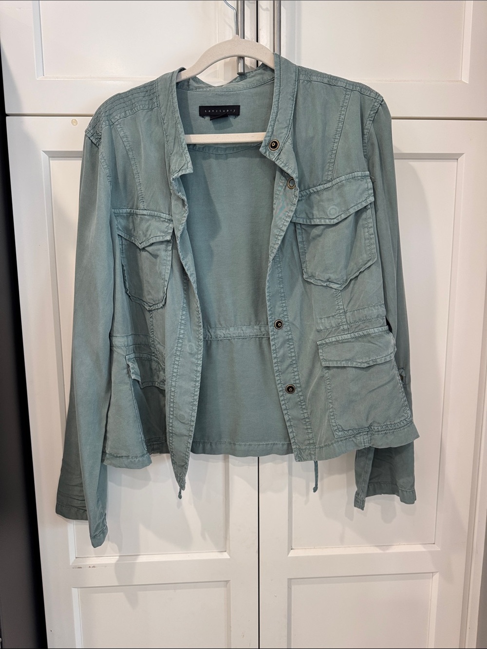 Sanctuary Light Seafoam Utility Jacket with Flap Pockets